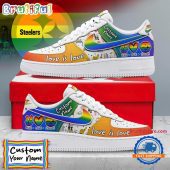 NFL Pittsburgh Steelers Pride Peace Love Lions Custom Air Force 1 Shoes Sneaker