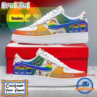 NFL Pittsburgh Steelers Pride Peace Love Lions Custom Air Force 1 Shoes Sneaker