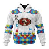 NFL San Francisco 49ers Custom Name Number Autism Awareness Pullover Hoodie