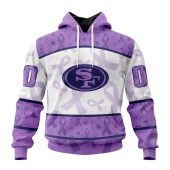 NFL San Francisco 49ers Custom Name Number Fight Cancer Pullover Hoodie