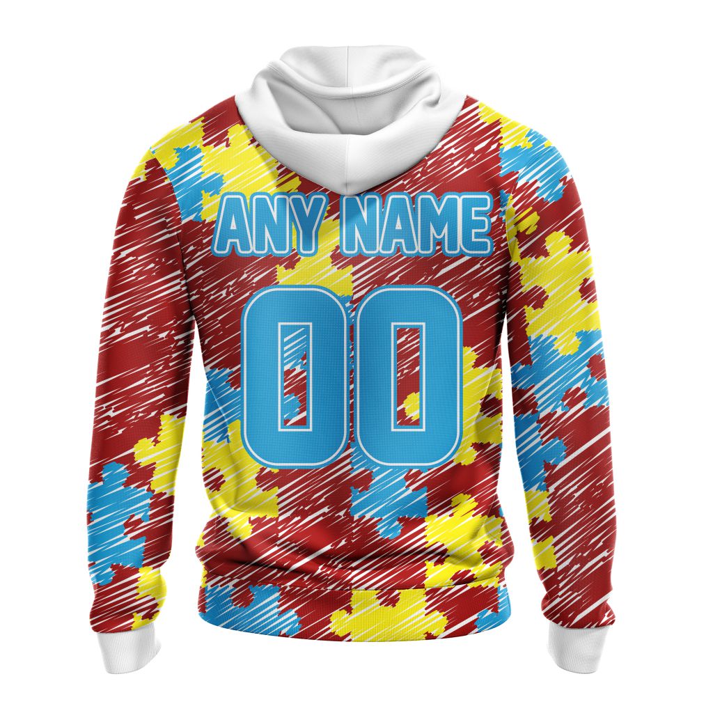NFL San Francisco 49ers Custom Name Number Puzzle Autism Awareness Pullover Hoodie NFL San Francisco 49ers Custom Name Number Puzzle Autism Awareness Pullover Hoodie