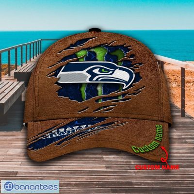 NFL Seattle Seahawks Custom Name Brown Classic Cap