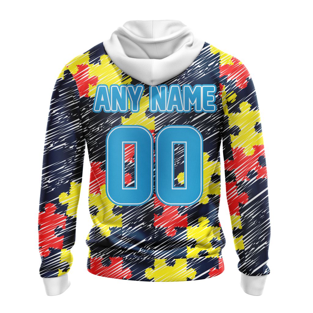 NFL Seattle Seahawks Custom Name Number Puzzle Autism Awareness Pullover Hoodie NFL Seattle Seahawks Custom Name Number Puzzle Autism Awareness Pullover Hoodie
