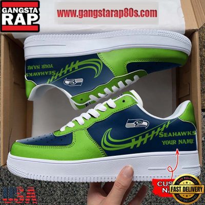 NFL Seattle Seahawks Unique Design Custom Name Air Force 1 Sneaker Shoes