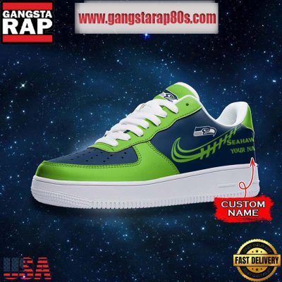 NFL Seattle Seahawks Unique Design Custom Name Air Force 1 Sneaker Shoes