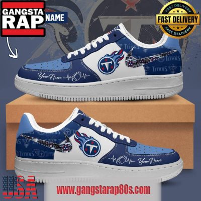 NFL Tennessee Titans Custom Name Air Force 1 Running Sneakers Shoes