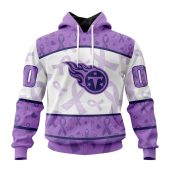 NFL Tennessee Titans Custom Name Number Fight Cancer Pullover Hoodie