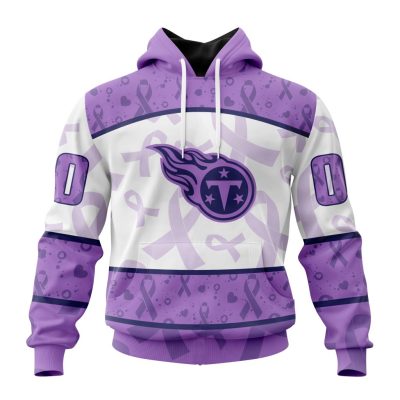 NFL Tennessee Titans Custom Name Number Fight Cancer Pullover Hoodie