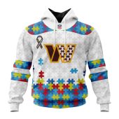 Nfl Washington Commanders Custom Name Number Autism Awareness Pullover Hoodie Front.jpg - demo10