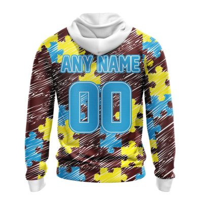 NFL Washington Commanders Custom Name Number Puzzle Autism Awareness Pullover Hoodie