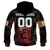 Nfl Washington Commanders Custom Name Number Rose Dragon Pullover Hoodie Back.jpg - demo10