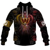 Nfl Washington Commanders Custom Name Number Rose Dragon Pullover Hoodie Front.jpg - demo10