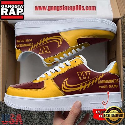 NFL Washington Commanders Unique Design Custom Name Air Force 1 Sneaker Shoes