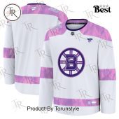 NHL Boston Bruins 2024 Hockey Fights Cancer Practice Jersey - White