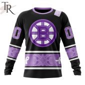 Nhl Boston Bruins Special Black And Lavender Hockey Fight Cancer Design Personalized Hoodie 6 Zyrhj.jpg - demo10
