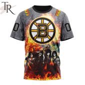 Nhl Boston Bruins Special Mix Kiss Band Design Hoodie Nice Pic - demo10