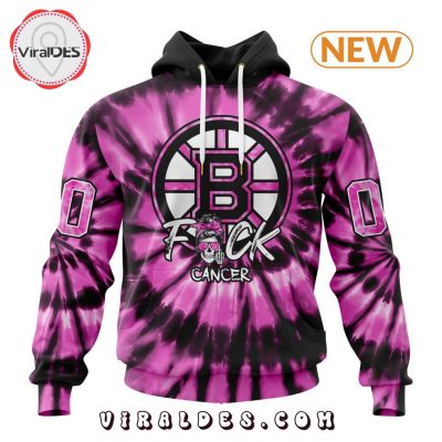 NHL Boston Bruins Special Pink F!ck Cancer Design Hoodie