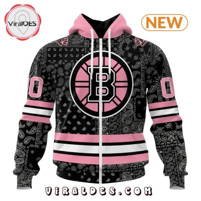 NHL Boston Bruins Special Pink Paisley Design Hoodie