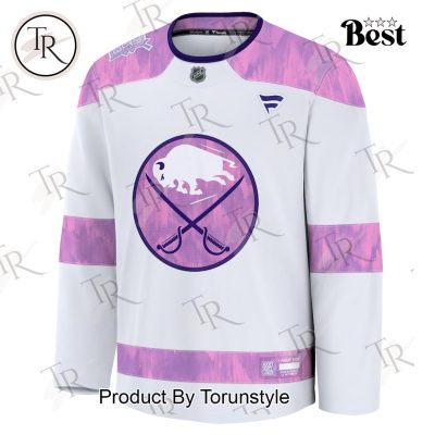 NHL Buffalo Sabres 2024 Hockey Fights Cancer Practice Jersey - White