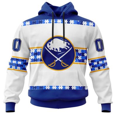 NHL Buffalo Sabres Autism Awareness Custom Name And Number 3D Hoodie