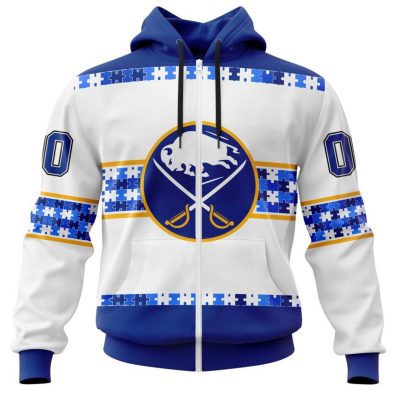NHL Buffalo Sabres Autism Awareness Custom Name And Number 3D Hoodie