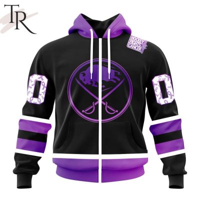 NHL Buffalo Sabres Special Black Hockey Fights Cancer Kits Hoodie