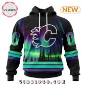 Nhl Calgary Flames Special Northern Lights Hoodie Good Click - demo10
