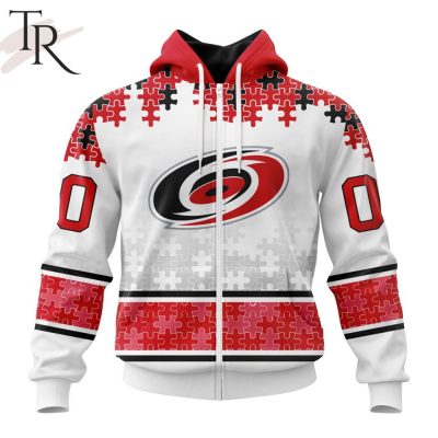 NHL Carolina Hurricanes Special Autism Awareness Design With Home Jersey Style Hoodie