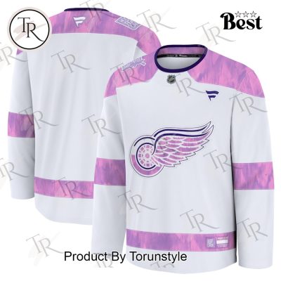 NHL Detroit Red Wings 2024 Hockey Fights Cancer Practice Jersey - White