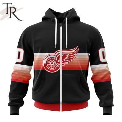 NHL Detroit Red Wings Special Black And Gradient Design Hoodie