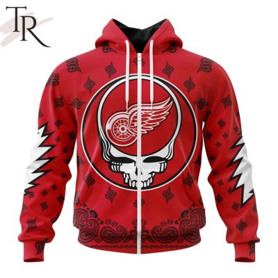 NHL Detroit Red Wings Special Grateful Dead Design Hoodie