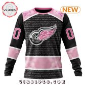 Nhl Detroit Red Wings Special Pink Fight Breast Cancer Design Hoodie Heroine - demo10