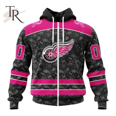 NHL Detroit Red Wings Special Pink In The Rink Fight Breast Cancer Hoodie