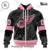 Nhl Detroit Red Wings Special Pink Paisley Design Hoodie Nice Shot Bro - demo10