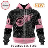 Nhl Detroit Red Wings Special Pink Paisley Design Hoodie You Look Lazy - demo10
