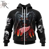 Nhl Detroit Red Wings Special Skull Art Design Hoodie Nice Photo Dude - demo10