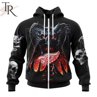 NHL Detroit Red Wings Special Skull Art Design Hoodie