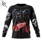 Nhl Detroit Red Wings Special Skull Art Design Hoodie Royal Pic Of Yours - demo10