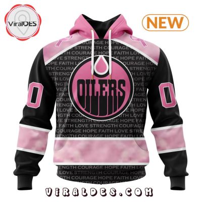 NHL Edmonton Oilers Special Pink Fight Breast Cancer Design Hoodie
