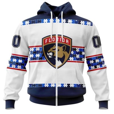 NHL Florida Panthers Autism Awareness Custom Name And Number 3D Hoodie