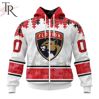 NHL Florida Panthers Special Autism Awareness Design With Home Jersey Style Hoodie