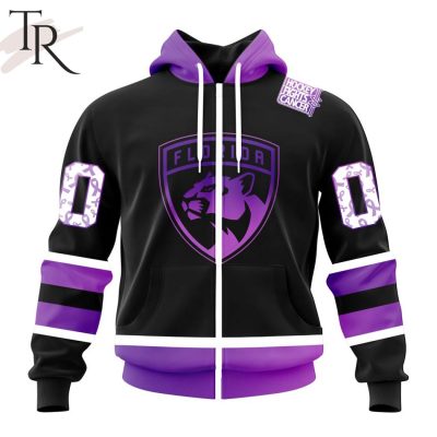 NHL Florida Panthers Special Black Hockey Fights Cancer Kits Hoodie