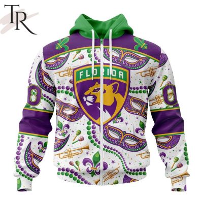 NHL Florida Panthers Special Mardi Gras Design Hoodie