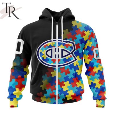NHL Montreal Canadiens Special Black Autism Awareness Design Hoodie