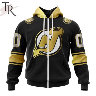 NHL New Jersey Devils Special Black And Gold Design Hoodie