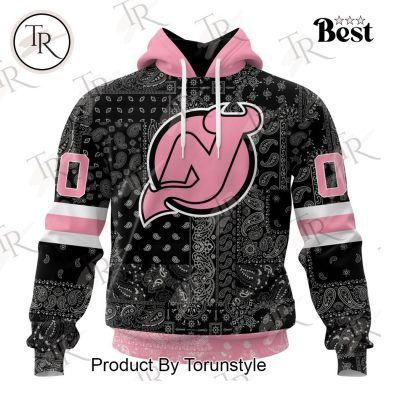 NHL New Jersey Devils Special Pink Paisley Design Hoodie