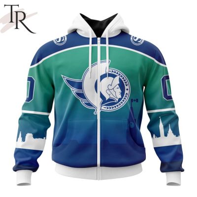 NHL Ottawa Senators Personalize New Gradient Series Concept Hoodie