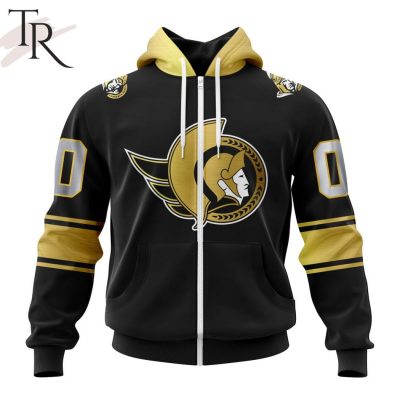 NHL Ottawa Senators Special Black And Gold Design Hoodie