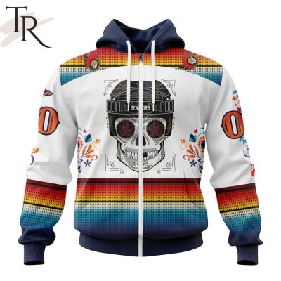 NHL Ottawa Senators Special Design For Dia De Los Muertos Hoodie