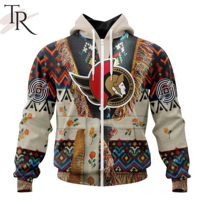 NHL Ottawa Senators Special Native Costume Design Hoodie